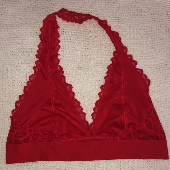 PINK Lace Bralette in Red - Picture 2 of 3